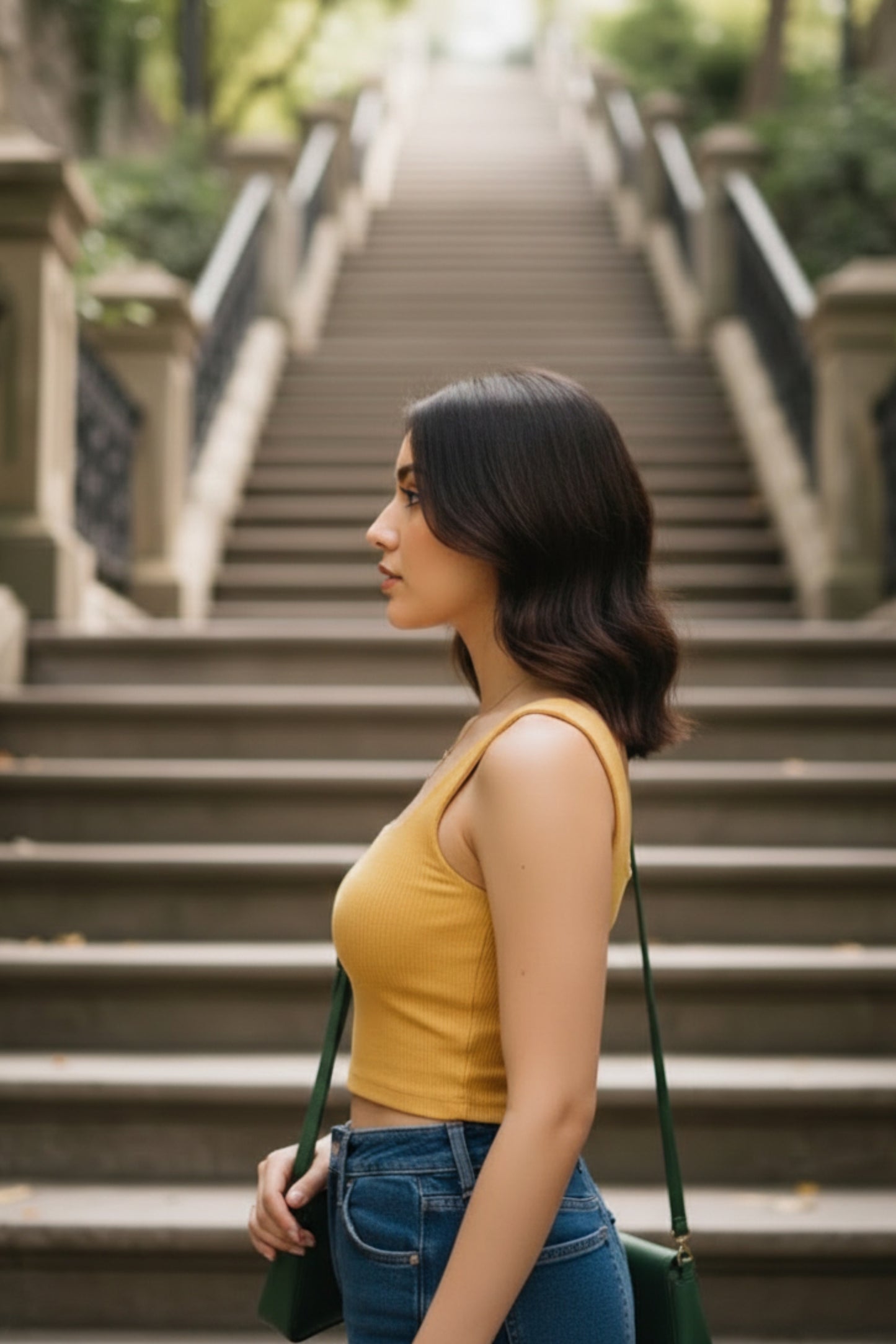 Square Neck Button Crop Top (6 Colors)